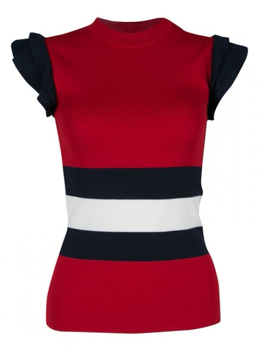 Gucci Red & Navy Stripe Knit Top